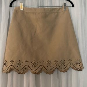 Suede like skirt with detailed bottom